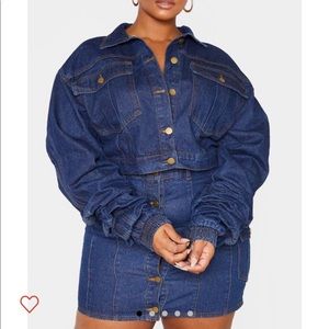 Dark denim skirt set